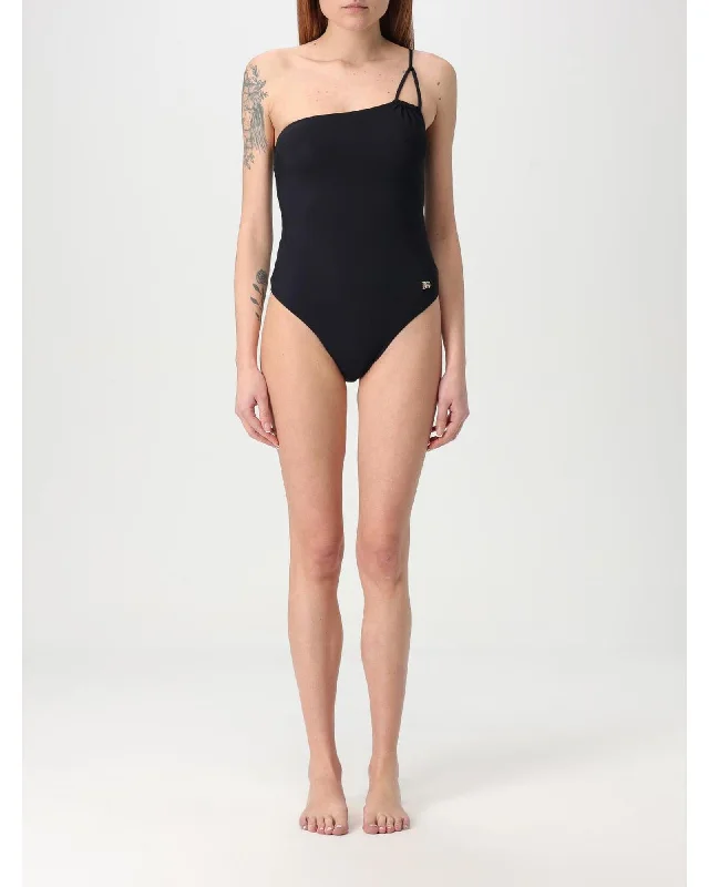 Dolce & Gabbana OneShoulder Swimsuit Minimalist Design Women Black Swimwear