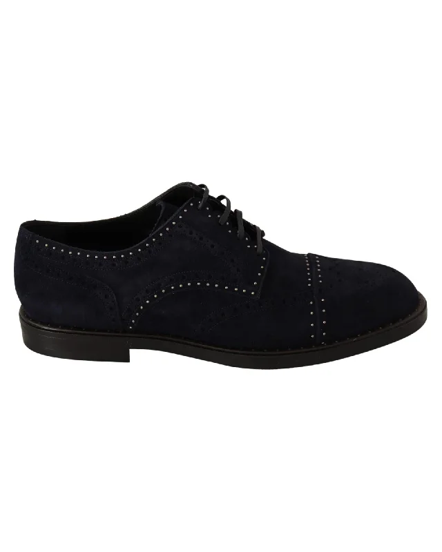 Dolce & Gabbana  Men's Navy Suede Brogue Oxford Shoes