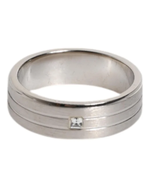 Dolce & Gabbana Men Wedding Band Cubic Zirconia Silver Rings