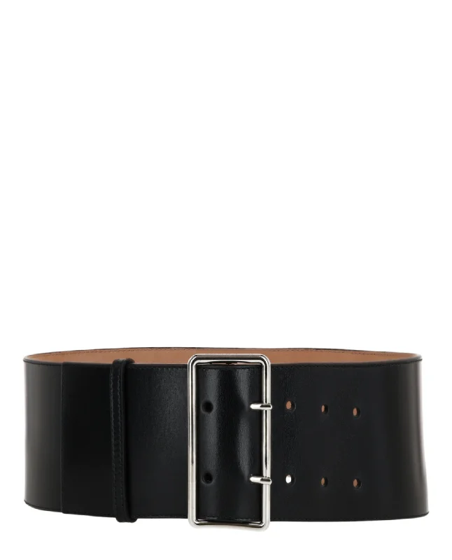 Alexander McQueen Womens Wide Bridle Military Belt