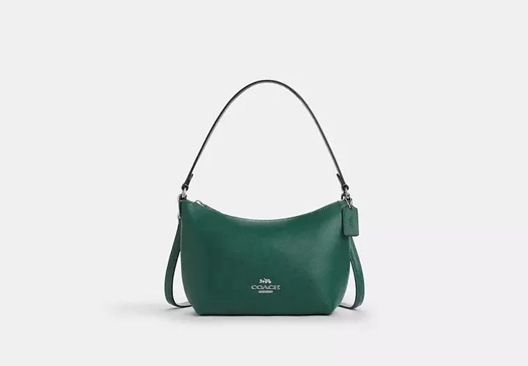 Coach Zip Top Shoulder Bag Emerald Green 