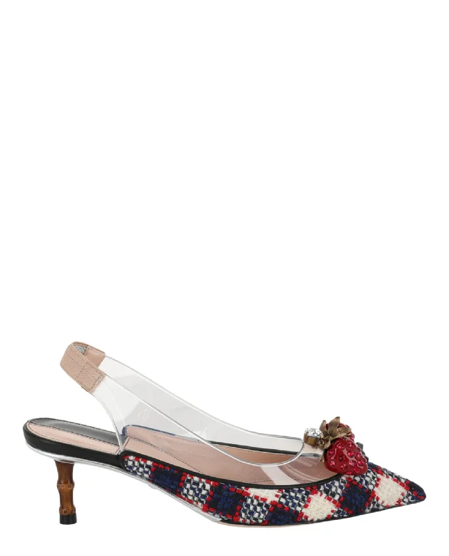 Gucci Womens Eleanor Strawberry Tweed Heels