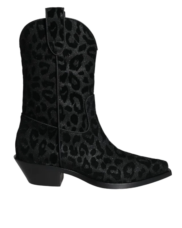 Dolce & Gabbana  Leopard Print Cowboy Boots