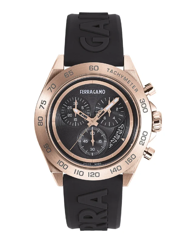 Ferragamo Mens Ferragamo Urban Rose Gold 43mm Strap Fashion Watch