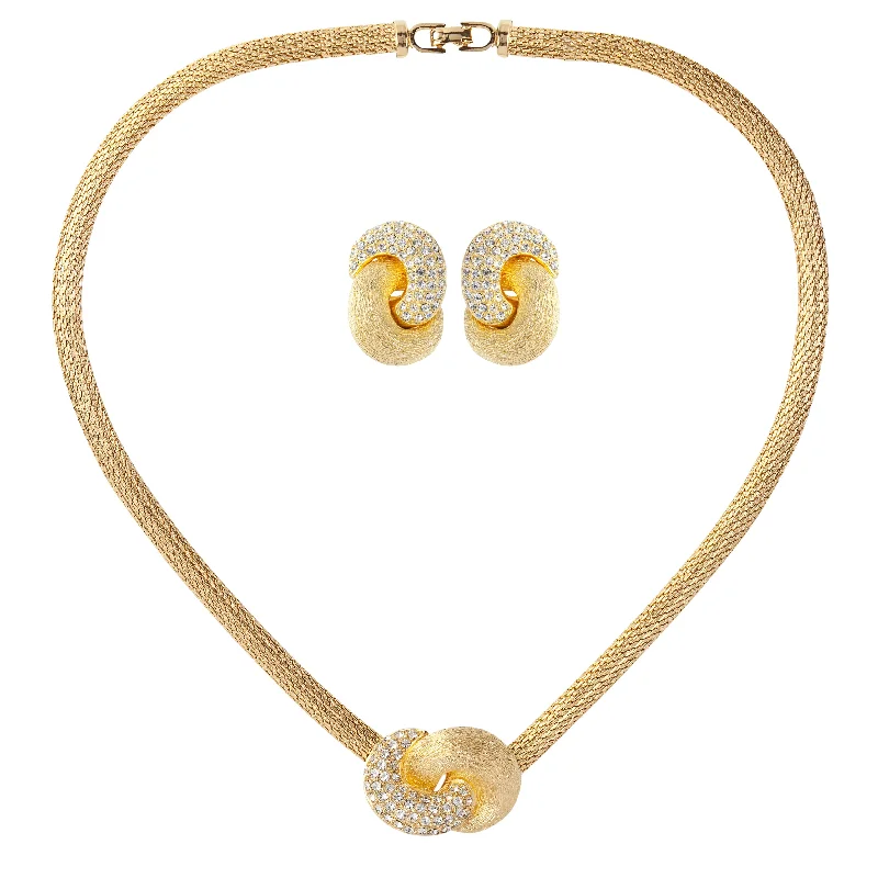 1980s Vintage Christian Dior Necklace And Earring Set
