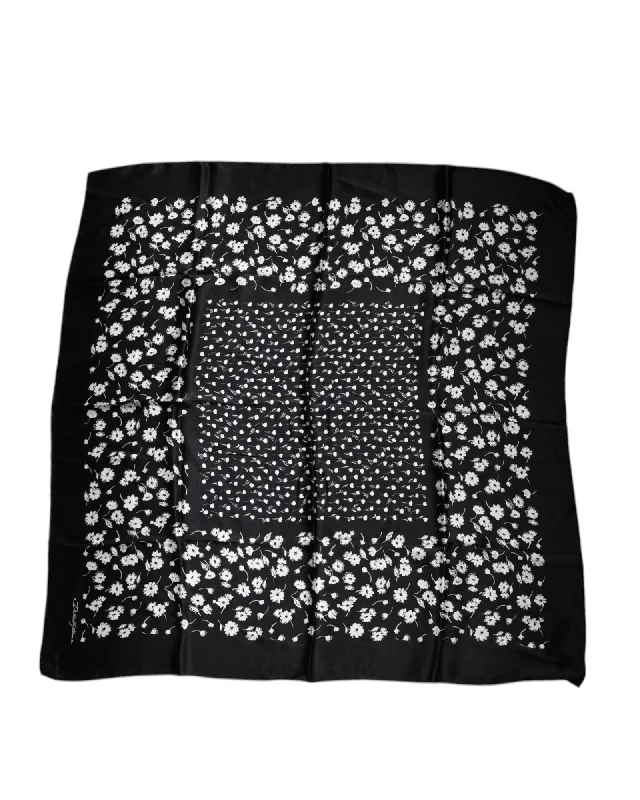 Dolce & Gabbana Floral Silk Scarf Women Black Scarves & Shawls