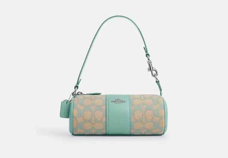 Coach Nolita Barrel Bag In Signature Jacquard Faded Blue