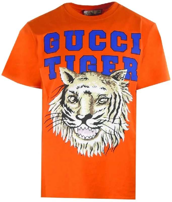 Gucci Tiger Print T-Shirt in Orange