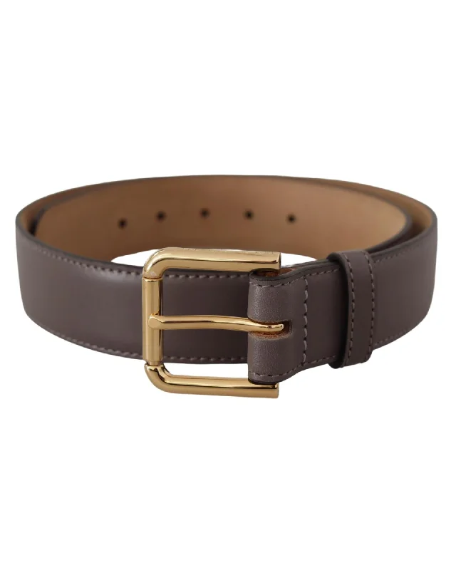 Dolce & Gabbana  Men's Grey Leather Belt