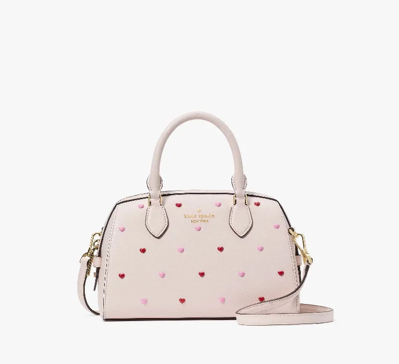 Madison Heart Studs Small Dolly Duffle Bag Powdered Sugar Kate Spade