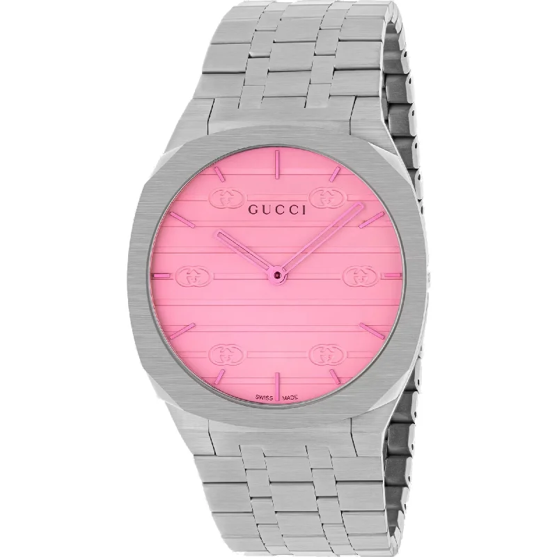 Gucci Women's 25H Pink Dial Watch - YA163410