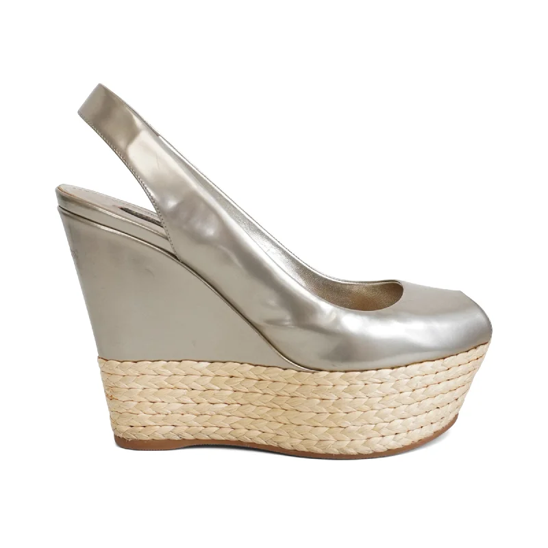 Louis Vuitton 'Lagoon' Espadrille Wedges - Women's 37