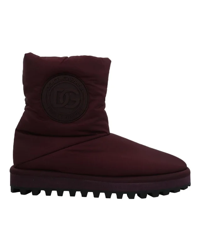Dolce & Gabbana  DG Padded Booties - Burgundy