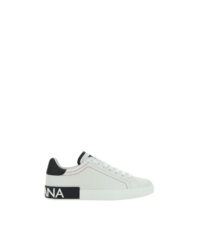 Dolce & Gabbana Portofino Leather LowTop Sneakers Men White