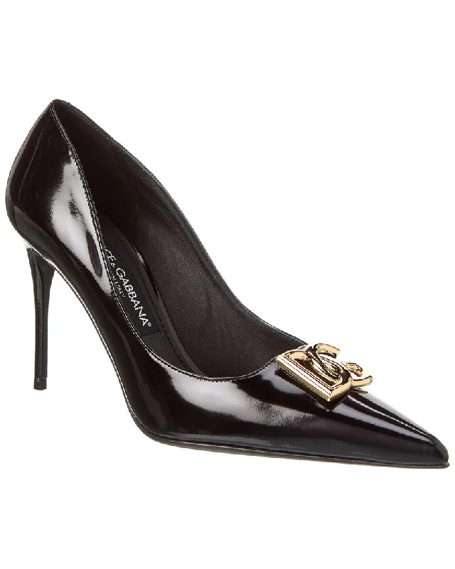 Dolce & Gabbana Dg Logo Leather Pump