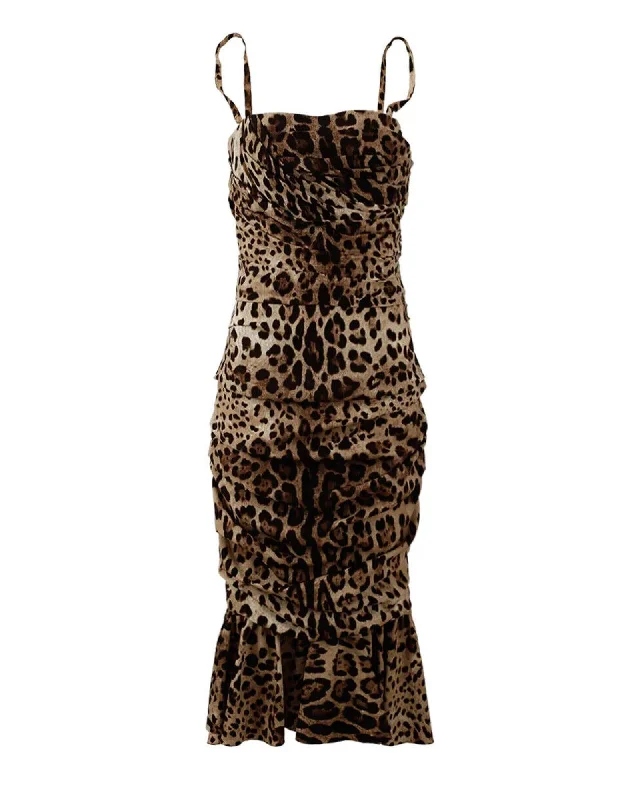 Dolce & Gabbana  Leopard Print Silk Dress
