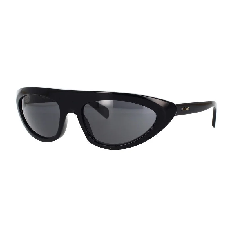 Celine Geometric Full Rim, with a Shiny Black frame and Smoke lens.