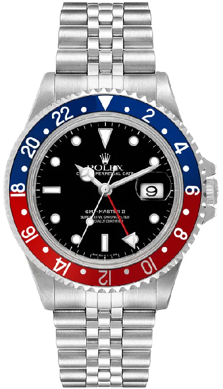 Rolex GMT-Master II Pepsi Blue & Red Bezel Jubilee Bracelet Men's Watch 16710