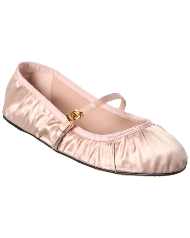 Dolce & Gabbana Dg Logo Satin Flat