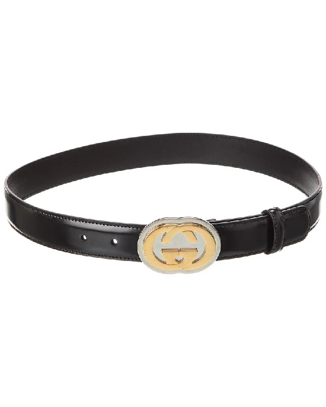 Pre-Owned Gucci Interlocking G Buckle Leather Belt (Authentic Pre-Loved)
