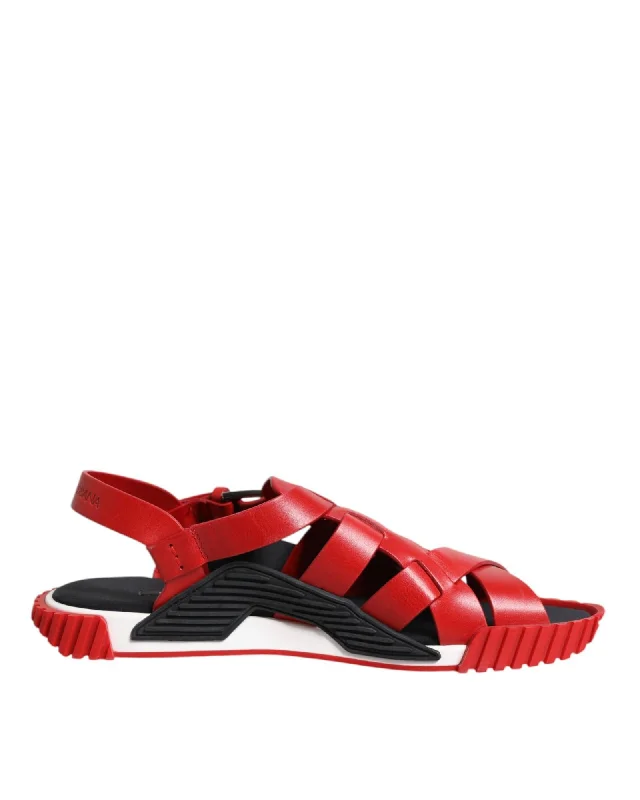 Dolce & Gabbana Woven Straps Sandals Men Black And Red