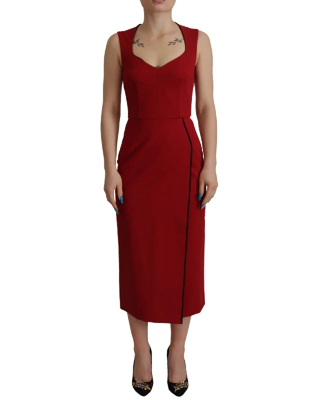 Dolce & Gabbana  Red Crepe Dress