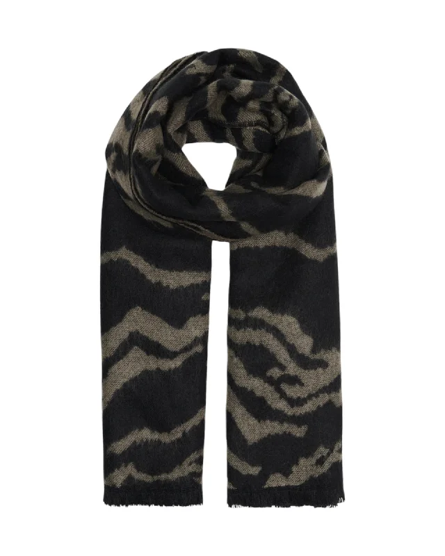 Only Zebra Print Knit Scarf Soft Winter Accessory