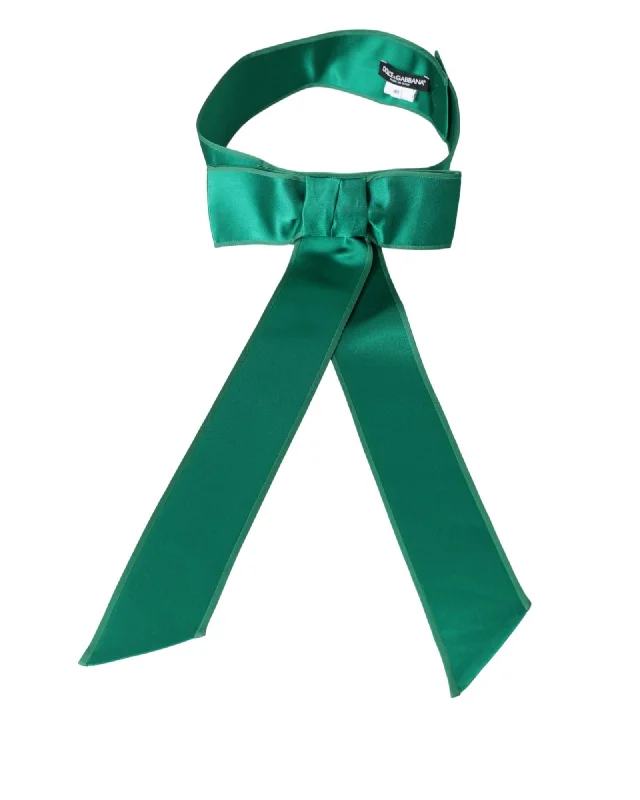 Dolce & Gabbana  Women's Green Silk Bow Belt