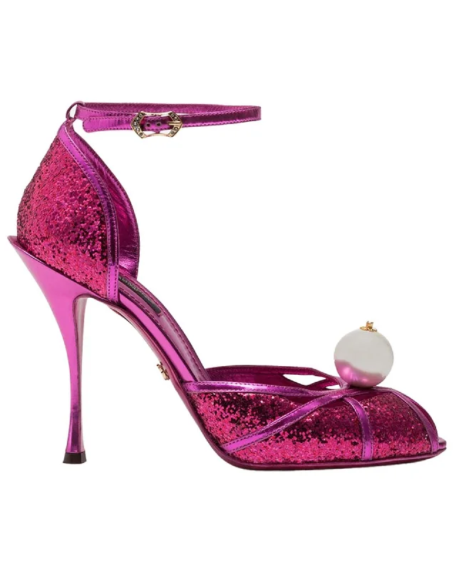 Dolce & Gabbana Glitter High Heel Sandals Women Fuchsia