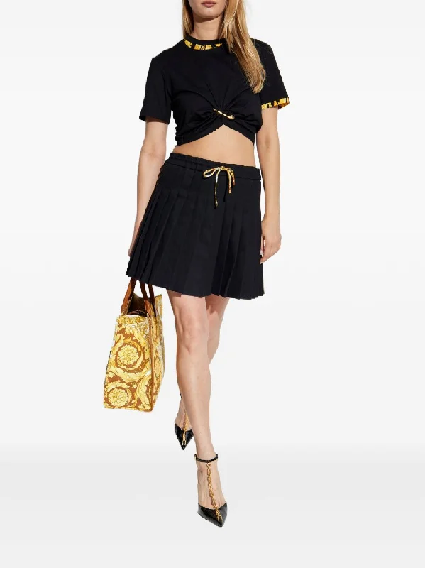 VERSACE Barocco Safety Pin Crop T-Shirt