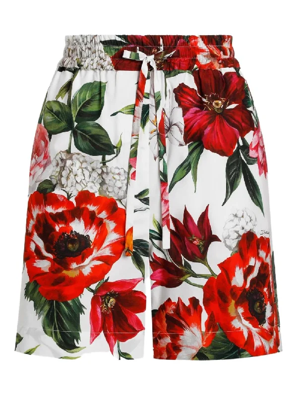 Dolce & Gabbana Flower-print poplin shorts