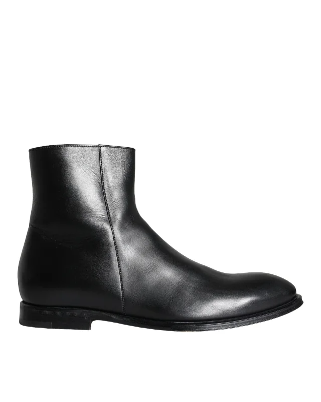 Dolce & Gabbana  Men's Chelsea Ankle Boots - Black Leather