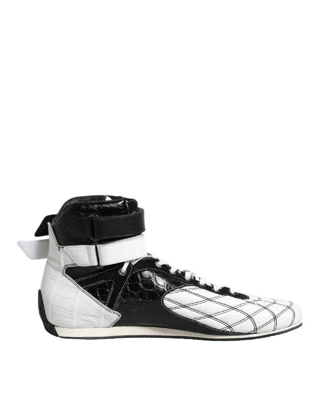Dolce & Gabbana HighTop Leather Sneakers Men Blackwhite