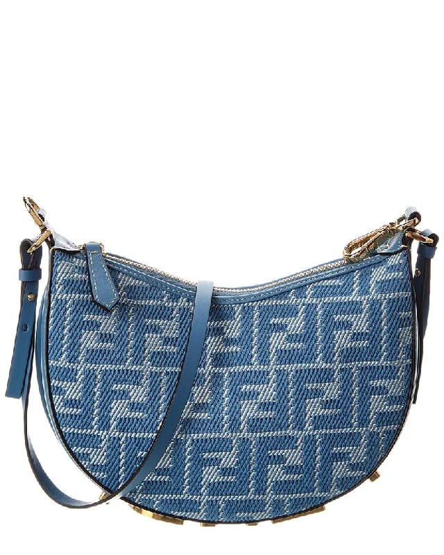 Fendi Fendigraphy Mini Ff Jacquard & Leather Hobo Bag
