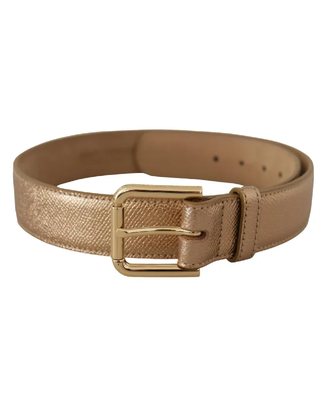 Dolce & Gabbana  Gold Leather Belt