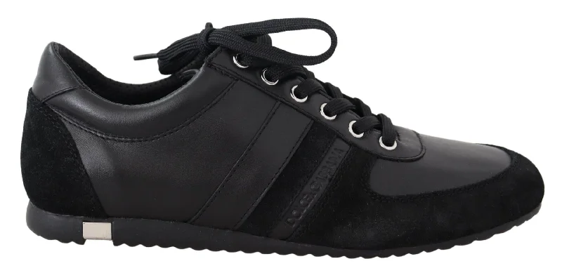 Dolce & Gabbana  Black Leather and Suede Sneakers