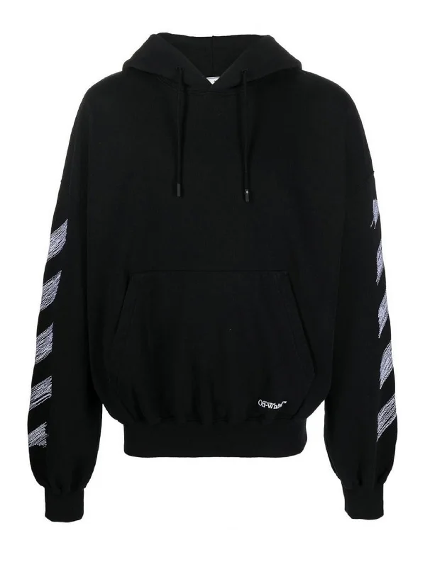 Off-White Scribble Diag Logo Boxy Fit Black Hoodie