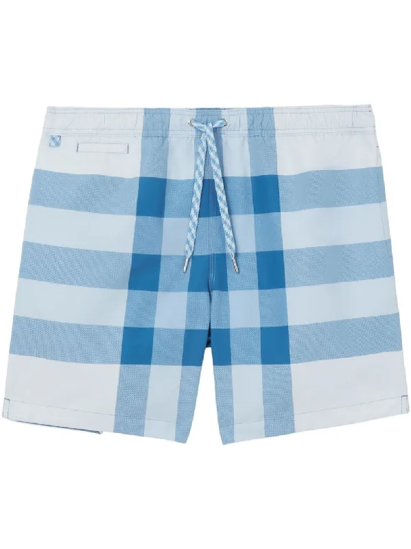 Burberry Martin Check Swim Shorts Light Blue