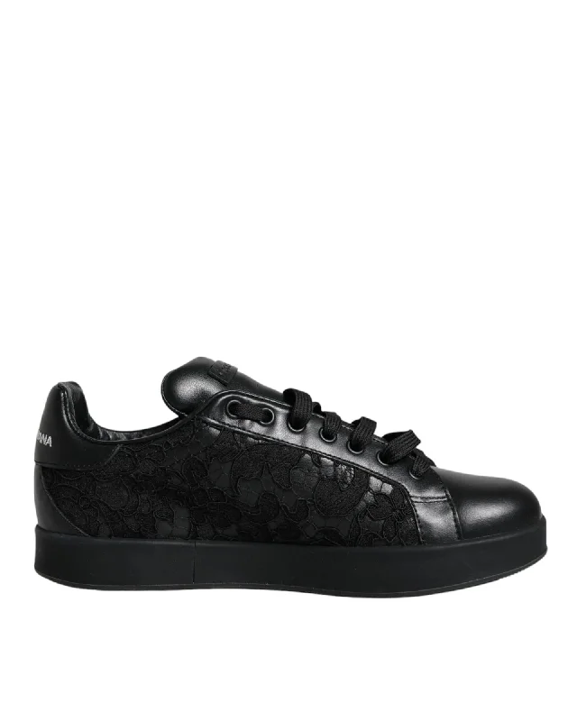 Dolce & Gabbana  Lace-Up Sneakers for Women in Black