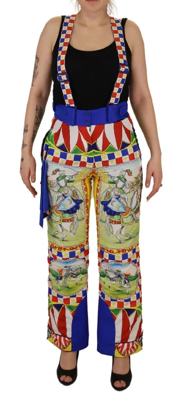 Dolce & Gabbana  Silk Printed Trousers Multicolor