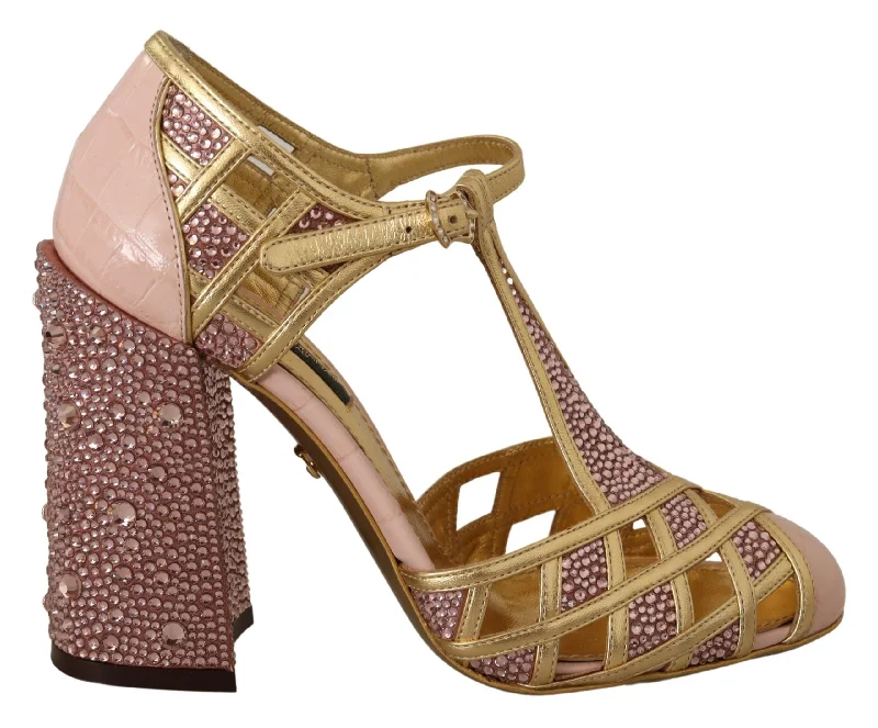 Dolce & Gabbana  Crystal Embellished T-Strap Pumps