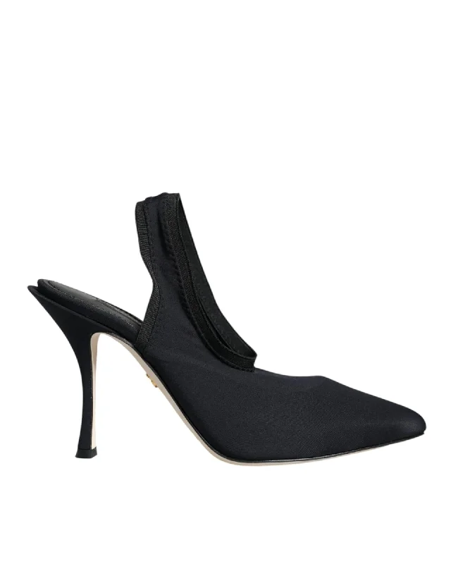 Dolce & Gabbana  Neoprene Slingback Pumps Black