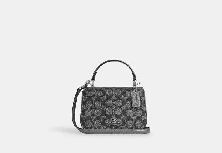 Coach Lysa Top Handle Bag In Signature Canvas Gunmetal 