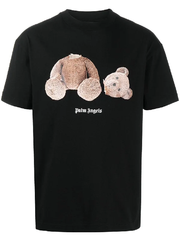 Palm Angels Teddy Bear Print T-shirt in Black