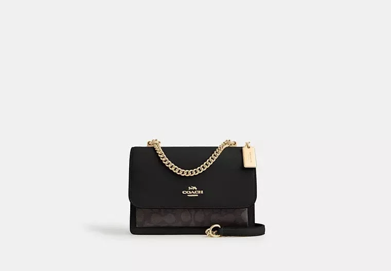 Coach Klare Crossbody Bag In Signature Canvas Walnut Black 