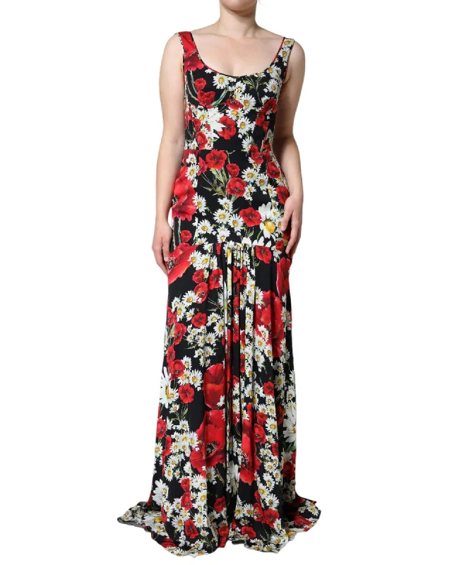 Dolce & Gabbana  Floral Print Silk Maxi Dress