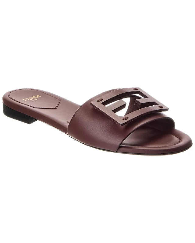 Fendi Ff Leather Sandal