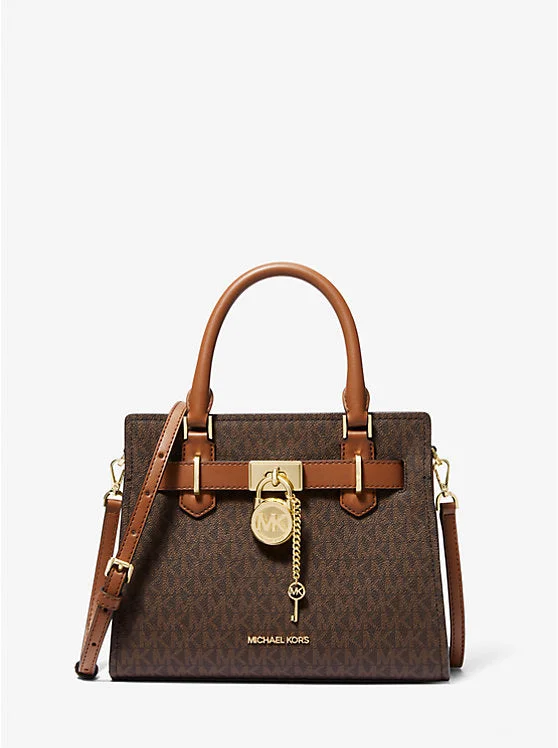 Michael Kors Hamilton Small Logo Satchel Brown 