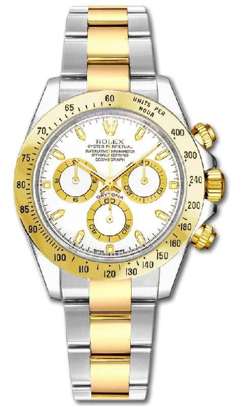 Rolex Cosmograph Daytona White Dial Gold & Steel Men's Watch 116523-0040
