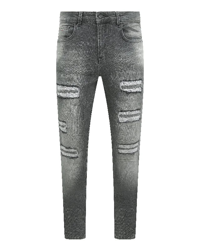 Magiri Douai Ripped Patch Jeans in Grey